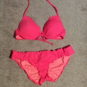 Victoria’s Secret push up bikini in hot pink